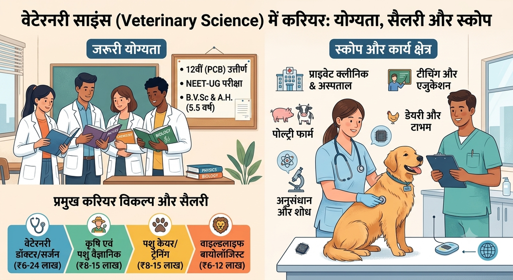 Veterinary Science में Career: योग्यता, एडमिशन, कोर्स फीस और संभावित सैलरी की पूरी जानकारी
