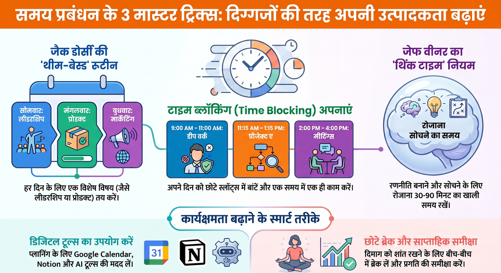 टाइम मैनेजमेंट टिप्स - स्मार्ट टाइम ब्लॉकिंग रूटीन का पालन करता व्यक्ति