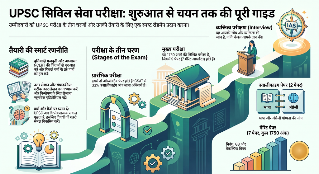UPSC Exam Preparation Books and Study Desk in Hindi