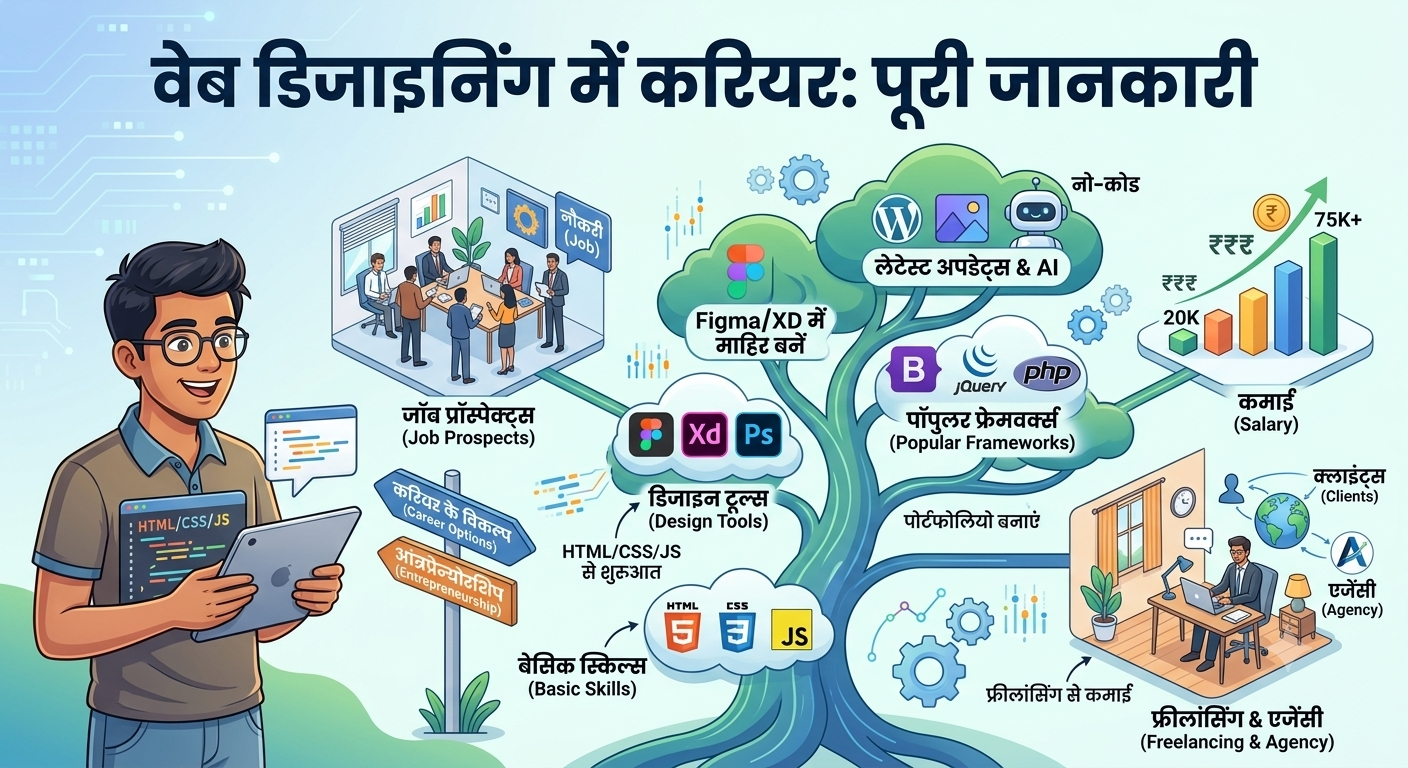 Web Designing Course in Hindi - वेब डिजाइनिंग करियर रोडमैप और स्किल्स चार्ट